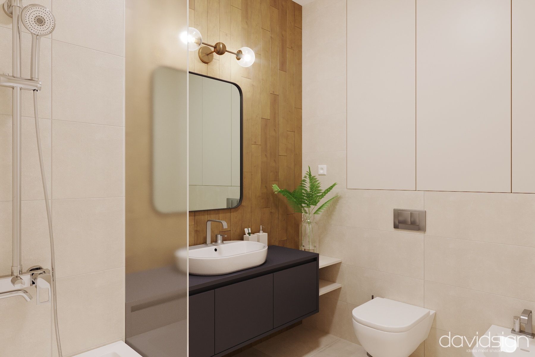 Design interior Interior design: 3-Room Apartment at West Residence, RO Oradea România Davidsign - 10