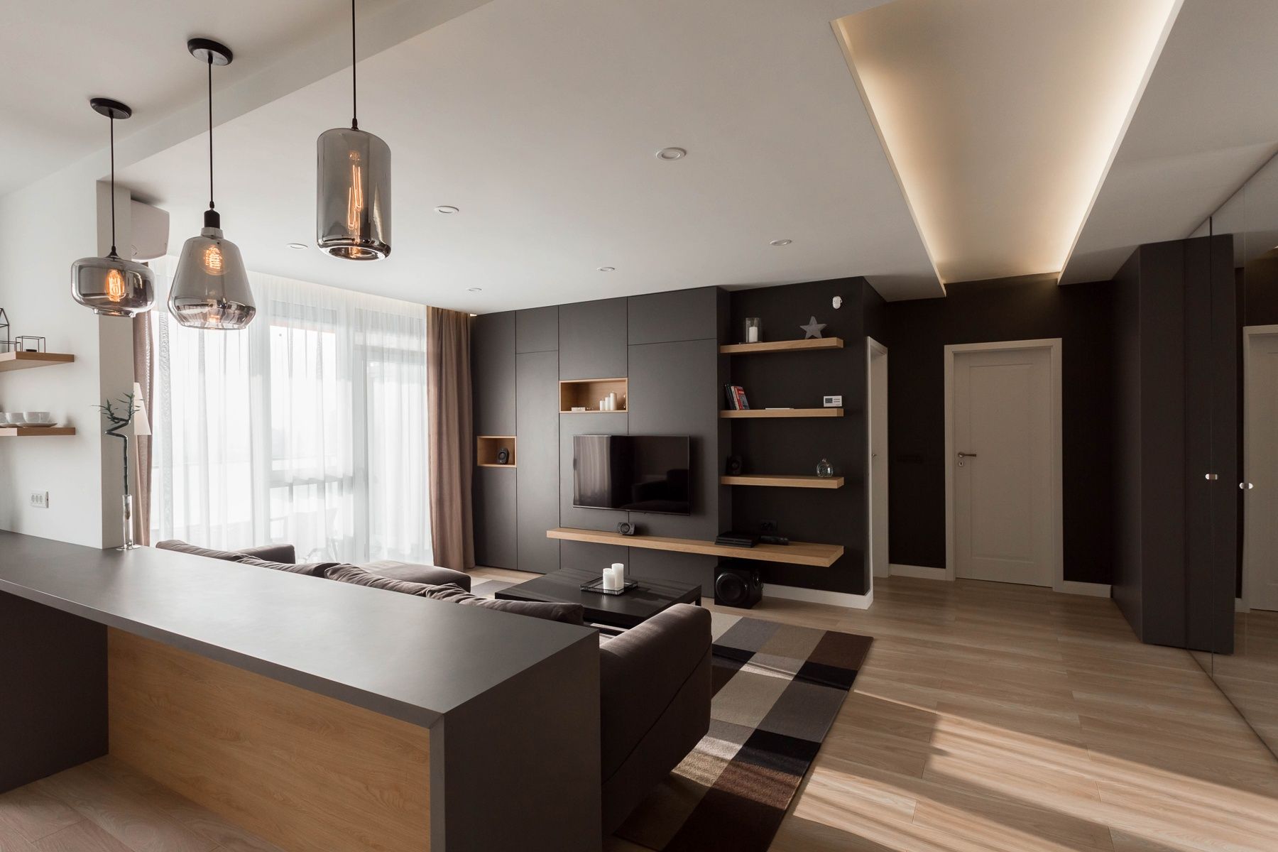 Design interior Dark &amp; Cozy 2-Room Apartment Oradea România Davidsign - 5